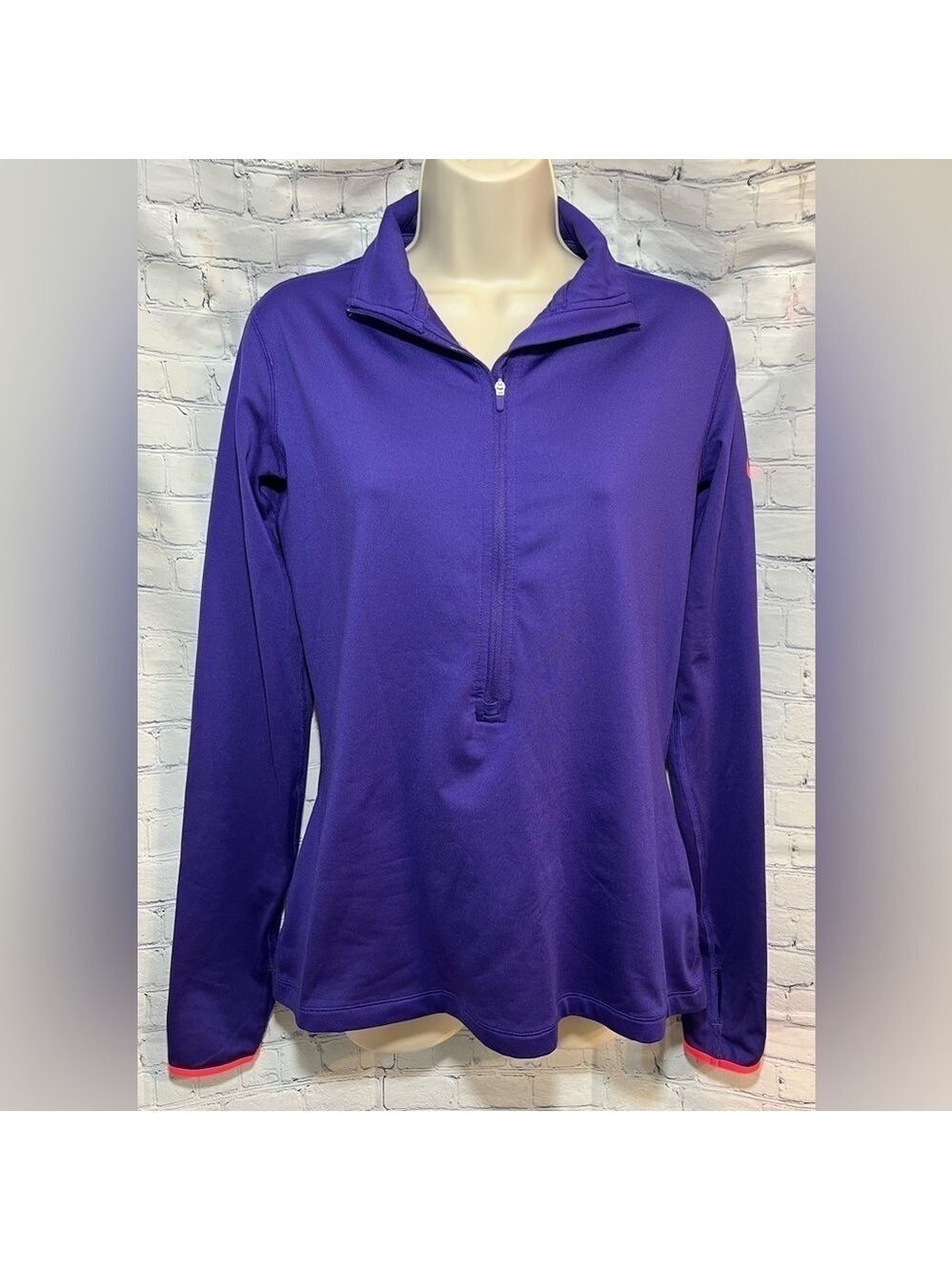Nike Pro Women’s Dri-Fit 1/2 Zipped Fleece Lined Pullover Purple Size Large